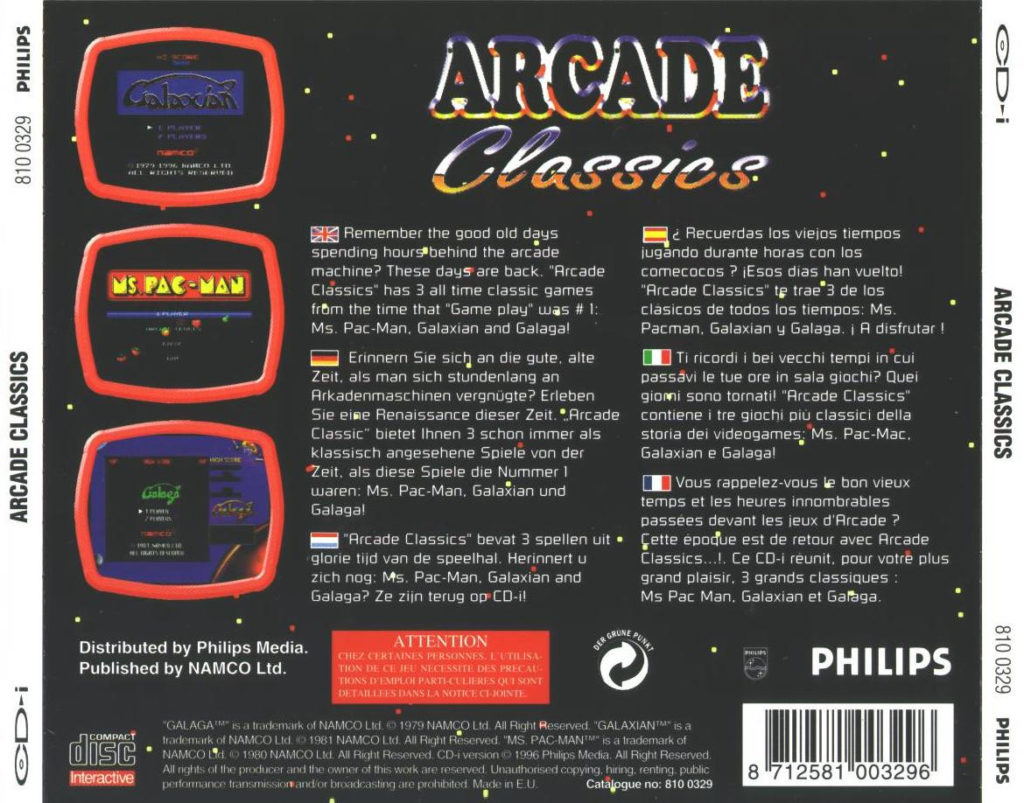 arcade classics – back – The World of CD-i